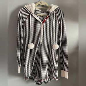 Abercrombie & Fitch Stretch Striped Pom Pom Onesie Romper Size Medium